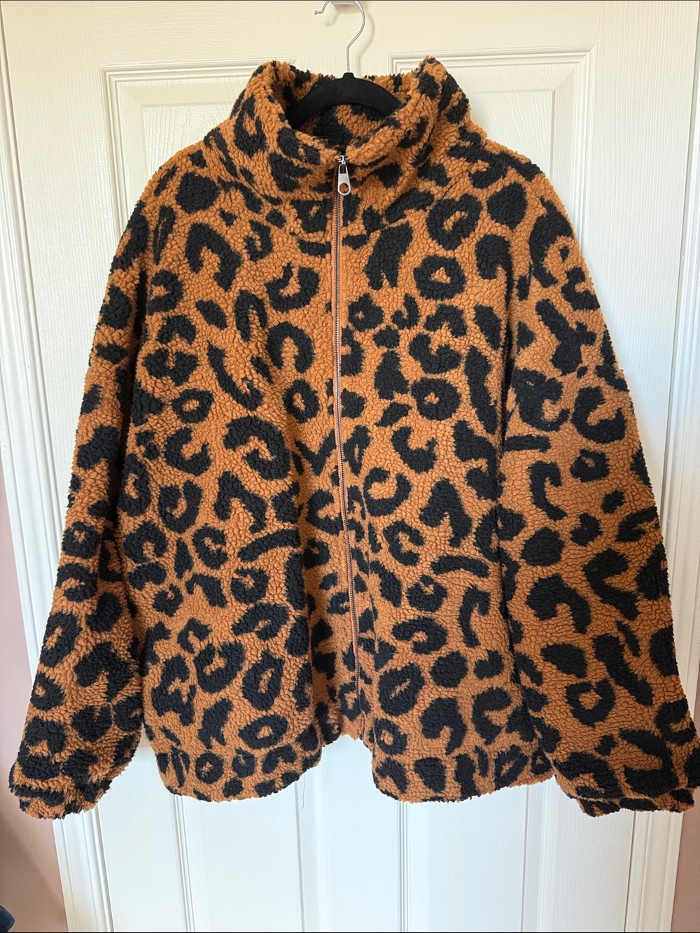 Brunette The Label Leopard Teddy Jacket - Black & Brown